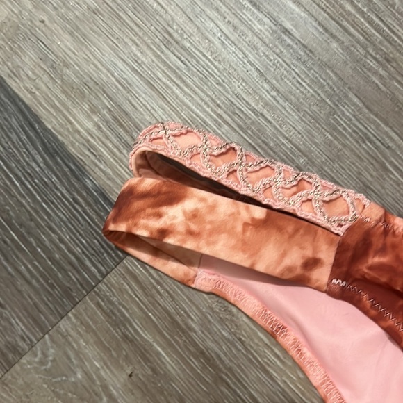 NWT Shade & Shore pink tan copper tie dyed cheeky bikini swim bottoms M - Picture 3 of 9